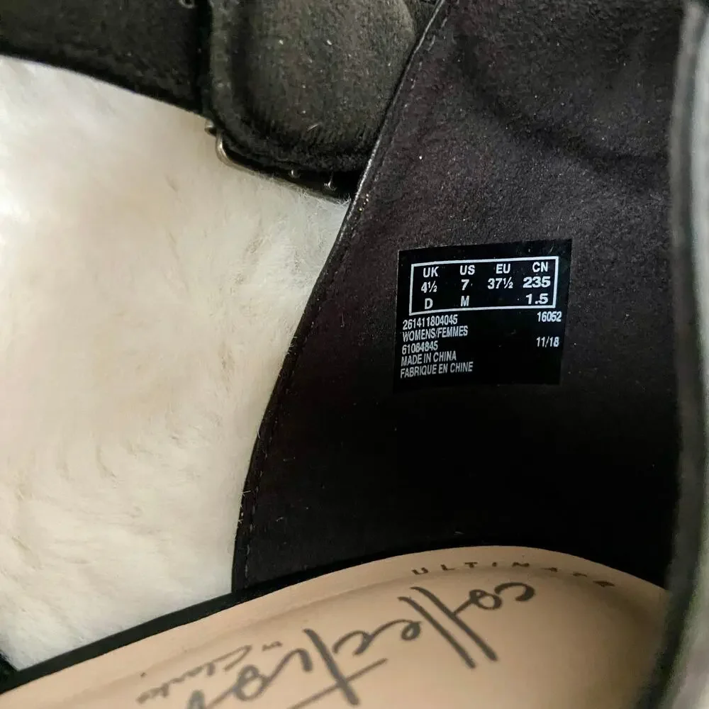 Clarks Leather Chunky Heels - Picture 7 of 8